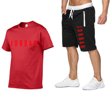 Load image into Gallery viewer, 2020 men's summer sports suit short sleeve T-shirt + shorts new fashion men's casual suit shorts + T-shirt 2 pieces