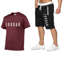 Load image into Gallery viewer, 2020 men's summer sports suit short sleeve T-shirt + shorts new fashion men's casual suit shorts + T-shirt 2 pieces