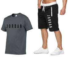 Load image into Gallery viewer, 2020 men's summer sports suit short sleeve T-shirt + shorts new fashion men's casual suit shorts + T-shirt 2 pieces