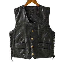 Load image into Gallery viewer, Leather Jacket Hot Sale Vest Mens Sleeveless Punk Pocket Loose Fit Black Brand Motorcycle Waistcoat Coats PU Male Streetwear