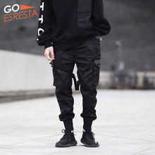 Load image into Gallery viewer, Black Hip Hop Cargo Pants Men Streetwear Fashion Cotton Joggers Sweatpants Casual Harem Trousers Summer Harajuku Tide Clothing