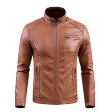 Load image into Gallery viewer, Vogue Nice New Winter Men Leather Jackets Motorcycle Keep Warm Leather Jackets Fashion Brand Men's Fleece Leather Jacket Coat