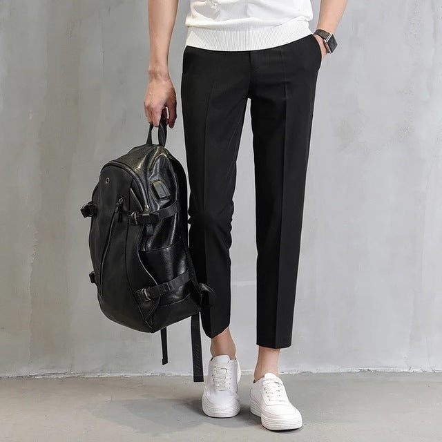 Summer men's trousers men's pants pants Slim casual small trousers feet Korean version of the trend of hanging suit pants
