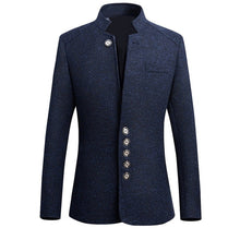 Load image into Gallery viewer, 2019 Brand Mens Vintage Blazer Coats Chinese Style Business Dress Blazers Casual Stand Collar Jackets Male Slim Fit Suit Jacket
