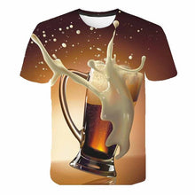Load image into Gallery viewer, funny t shirts Summer 2019 men&#39;s clothing brand o-neck clock jacket beer short-sleeved 3d t shirt digital printing T-shirt
