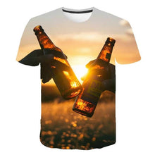Load image into Gallery viewer, funny t shirts Summer 2019 men&#39;s clothing brand o-neck clock jacket beer short-sleeved 3d t shirt digital printing T-shirt
