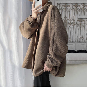 Coats and Jackets Men Vintage Solid Japanese Style High Quality Soft Loose 3XL Plus Size All-match Daily Leisure Chic Mens Top