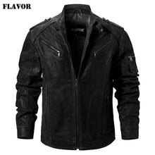 Load image into Gallery viewer, Men&#39;s Pigskin Real Leather Jacket Genuine Leather Jackets Motorcycle Jacket Coat Men
