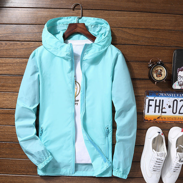 Sport Outdoor Cycling Thin Coat Jackets Man Casual Loose Men's Windbreakers Jacket Male's Candy-Colored Outwear Tops