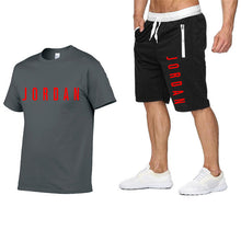Load image into Gallery viewer, 2020 men&#39;s summer sports suit short sleeve T-shirt + shorts new fashion men&#39;s casual suit shorts + T-shirt 2 pieces
