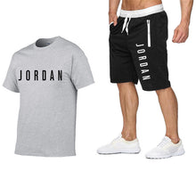 Load image into Gallery viewer, 2020 men&#39;s summer sports suit short sleeve T-shirt + shorts new fashion men&#39;s casual suit shorts + T-shirt 2 pieces
