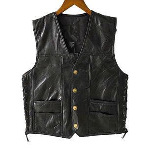 Leather Jacket Hot Sale Vest Mens Sleeveless Punk Pocket Loose Fit Black Brand Motorcycle Waistcoat Coats PU Male Streetwear