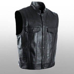 Leather Jacket Hot Sale Vest Mens Sleeveless Punk Pocket Loose Fit Black Brand Motorcycle Waistcoat Coats PU Male Streetwear