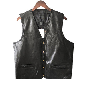 Leather Jacket Hot Sale Vest Mens Sleeveless Punk Pocket Loose Fit Black Brand Motorcycle Waistcoat Coats PU Male Streetwear
