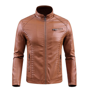 Vogue Nice New Winter Men Leather Jackets Motorcycle Keep Warm Leather Jackets Fashion Brand Men's Fleece Leather Jacket Coat