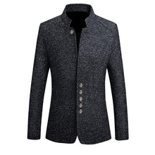 Load image into Gallery viewer, 2019 Brand Mens Vintage Blazer Coats Chinese Style Business Dress Blazers Casual Stand Collar Jackets Male Slim Fit Suit Jacket
